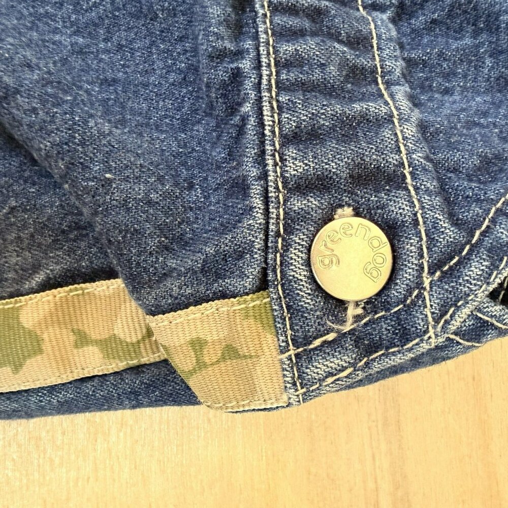 Vintage GREENDOG Blue Denim Overall Shorts With Camo T Shirt Size 18 Mo - Picture 12 of 14